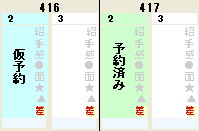 ベッド内の入院予定の表示の違い