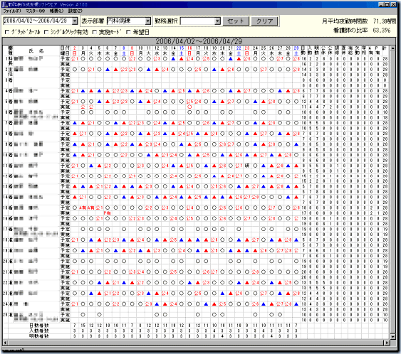 勤務表作成支援システム TimeReporter V2.502